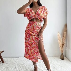Vibrant Floral Two-Piece Set